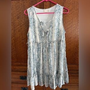 Altar'd State Blue and Cream Dress